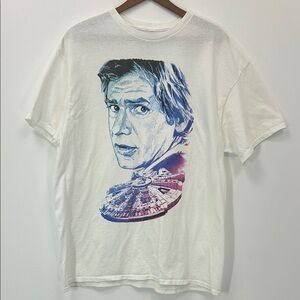 Star Wars Graphic T-Shirt Luke Han Solo Harrison Ford Disney Size XL Sci-fi